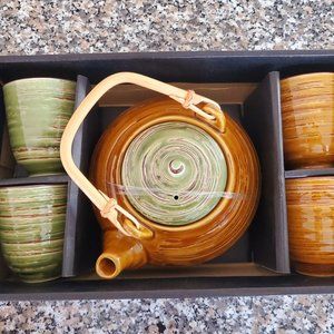 Japanese Style Tea Set for 4 people, 5-piece  Tea Set